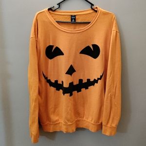 Women's XXL Halloween Themed CityTrends Jack O' Lantern Longsleeve Sweatshirt
